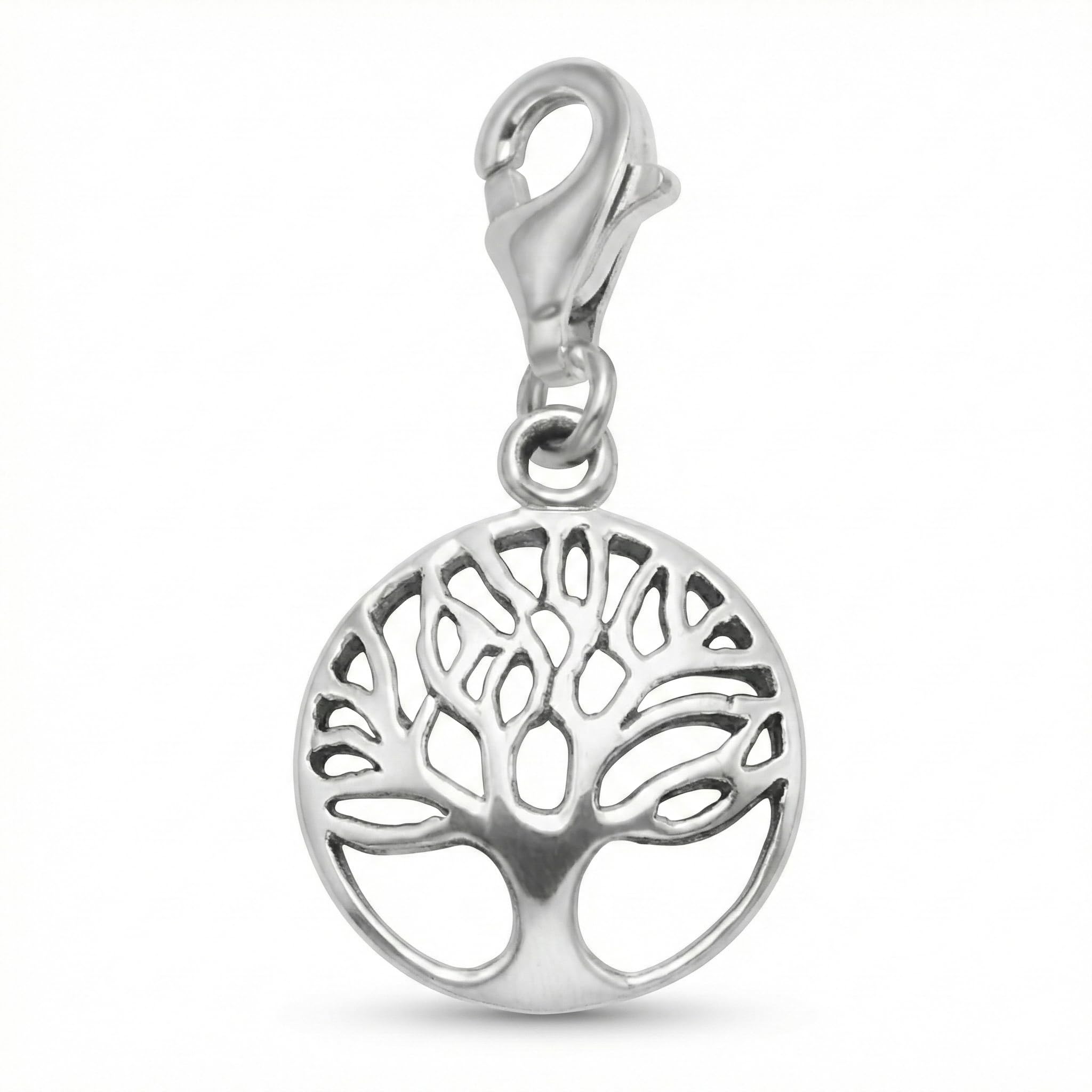Heather Needham Sterling Silver Life Tree Charm - Size: 12mm. Yggdrasil clip on charm. Gift boxed 8097TR/B41HN