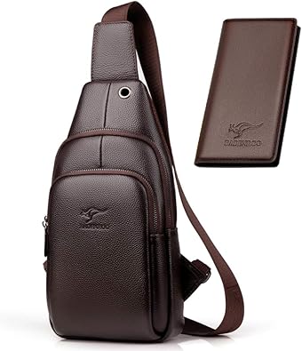 Amazon Co Jp メンズ 本革 ボディバッグ財布セット ショルダーバッグ 斜めがけバッグ2点セット ワンショルダーバッグ ボディーバッグ メンズ メンズ大容量 防水 軽量 可能 スポーツ アウトドア サイクリング カジュアル 旅行 人気 登山 散歩 通勤 通クリスマス