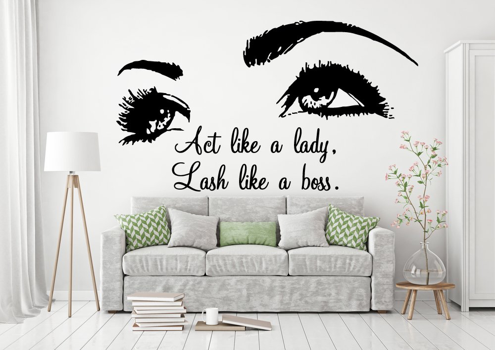 Eyelashes Wall Decal Lashes Decal Eyebrows Decal Lash Decal