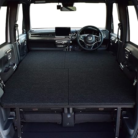Amazon Co Jp Nワゴン Nワゴンカスタム 車中泊 ベッドキット ブラック パンチカーペット N Wgn ベッド N Wgn 車中泊 ベットキット N Wgn Jh3 Jh4 マット 荷室 棚 日本製 車 バイク