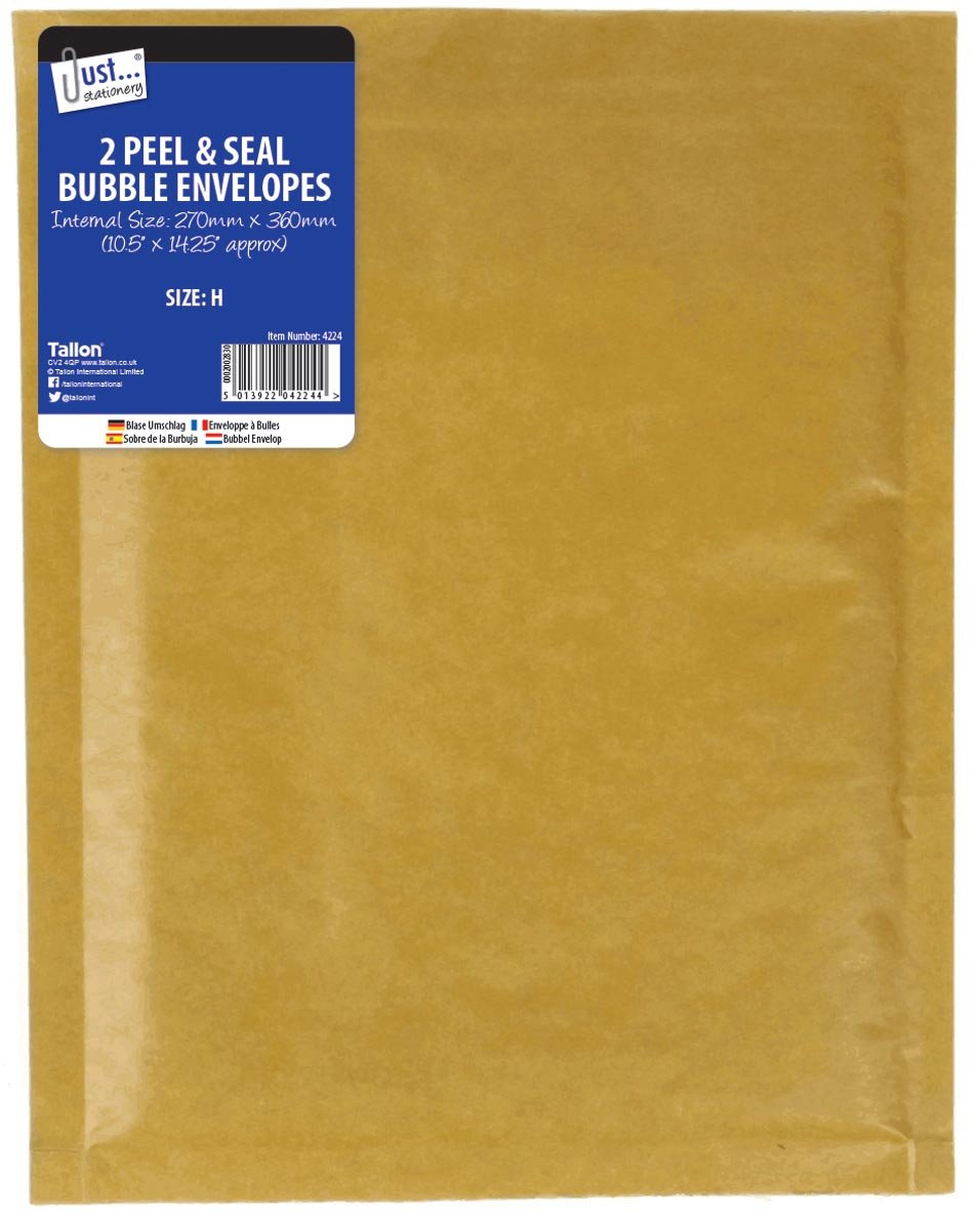 Just-Stationery Size H 270 x 360 mm Bubble Envelope 4224