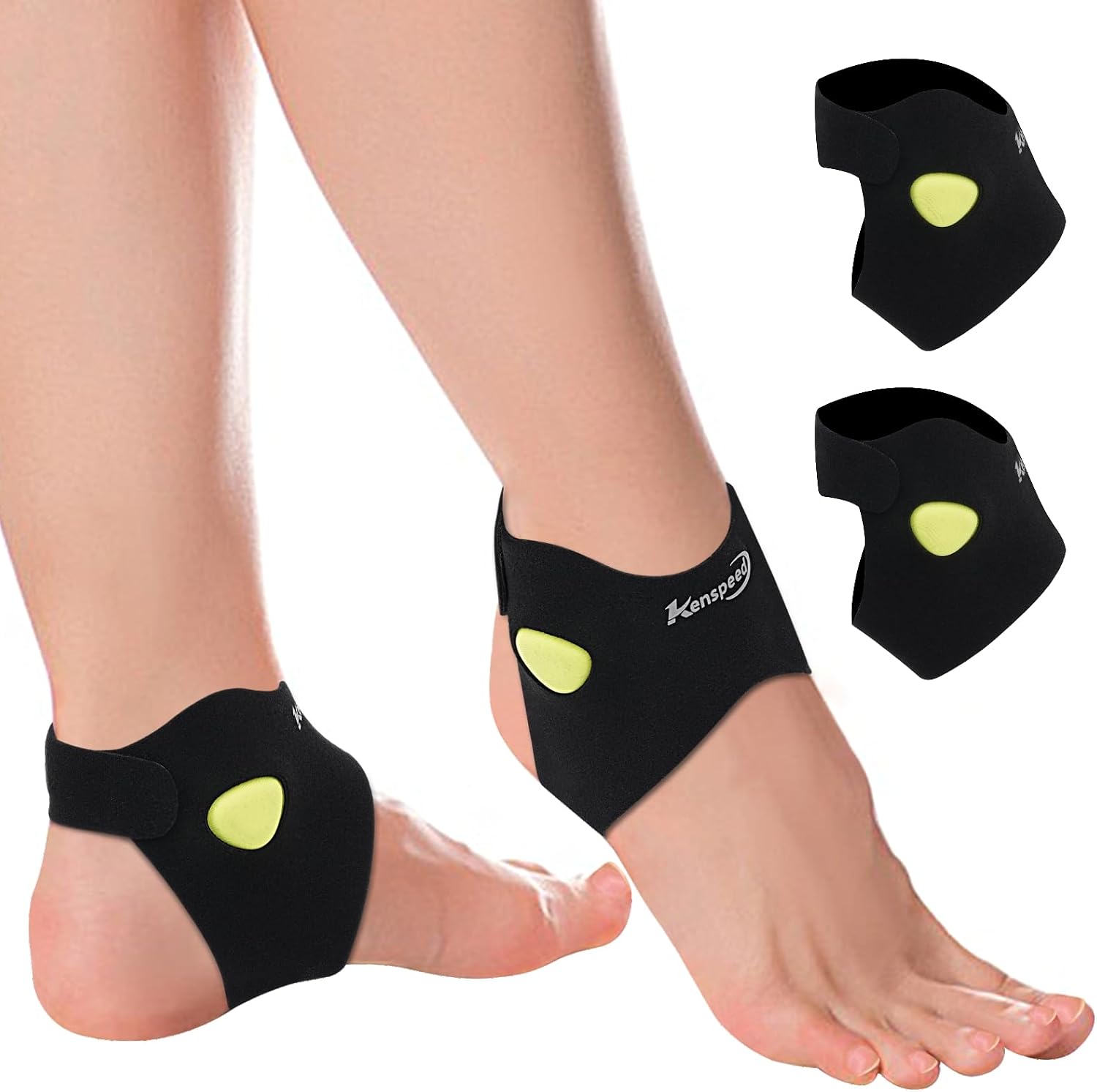 Kenspeed 2 PACK Ankle Brace for Women & men with Dual-Density Foam Pads & Adjustable Arch Support – ankle compression sleeve Targeted Relief for Fatigue, Ankle Pain (Small/Medium)
