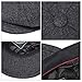 BOTVELA Men's 8 Piece Wool Blend Newsboy Flat Cap Herringbone Pattern in Classic 5 Colors (Black, XL)