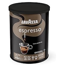 Lavazza Espresso Ground Coffee, Medium Roast, 100% Arabica, 8 oz Tin (Pack of 4)