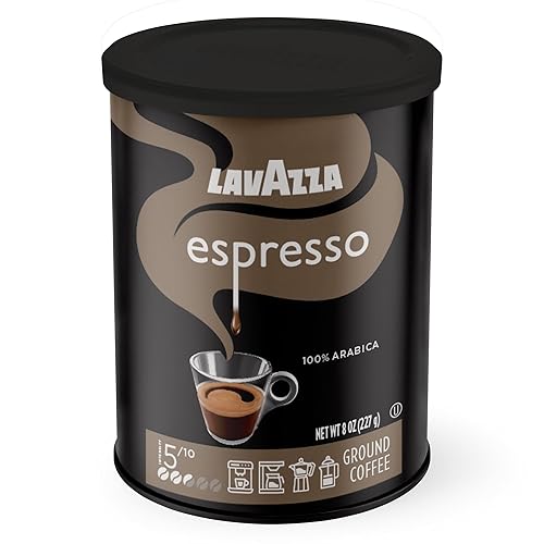Lavazza Espresso Ground Coffee, Medium Roast, 100% Arabica, 8 oz Tin (Pack of 4)