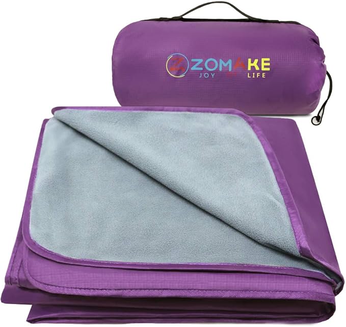 ZOMAKE Warm Fleece Outdoor Blanket Waterproof Lightweight Camping