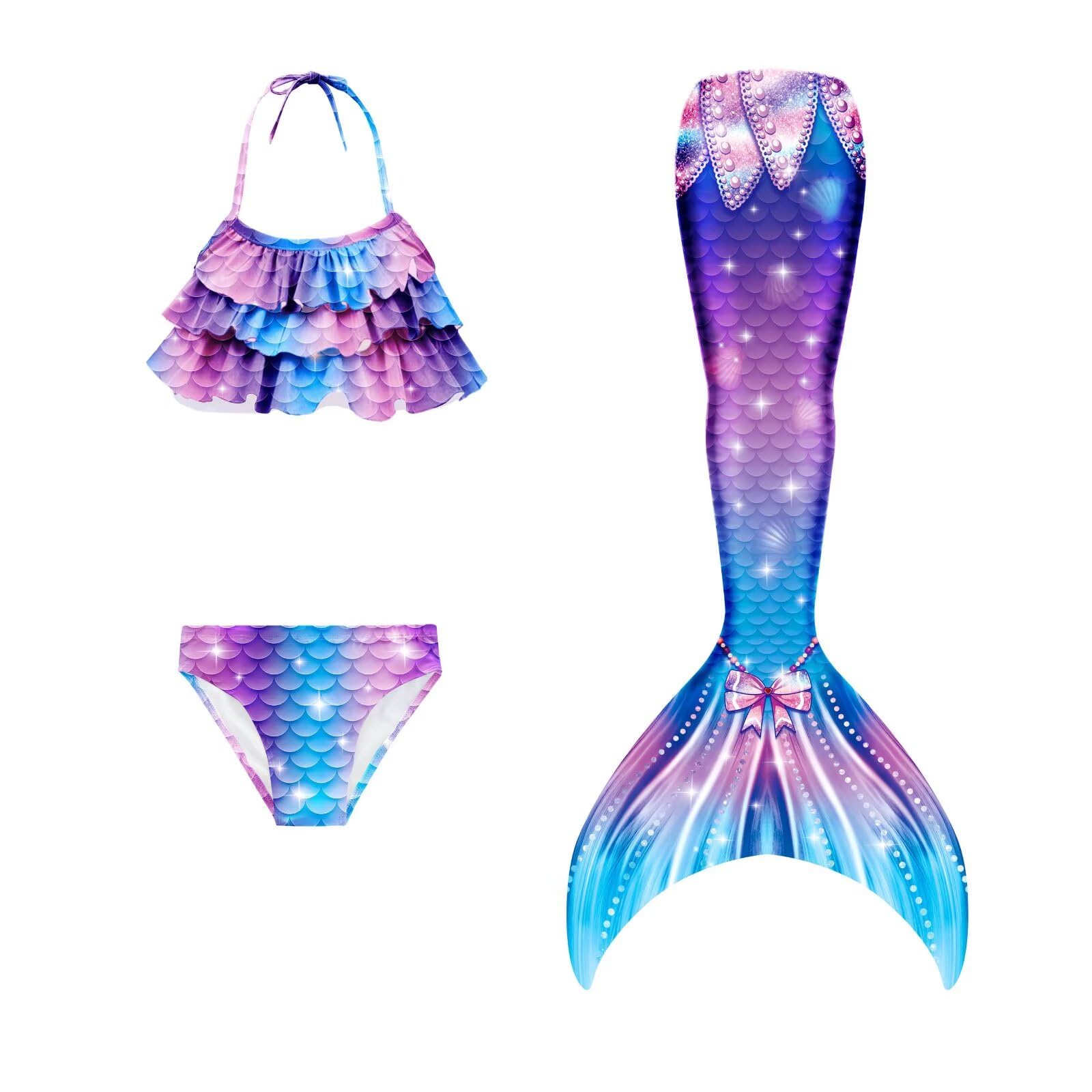 Superband Girls Mermaid Bathing Suit 3PCS