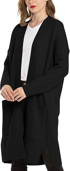 Amazon Woolen Bloom カーディガン レディース ロング ニット 秋 冬 トップス ポケット付き セーター 長袖 前開き 厚手 コート 体型カバー 羽織り カーディガン ボレロ 通販