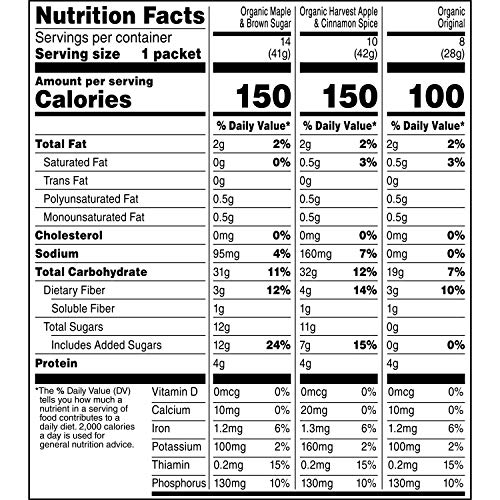 QUAKER INSTANT OATMEAL, USDA ORGANIC, NON-GMO PROJECT VERIFIED, 3 FLAVOR VARIETY PACK, INDIVIDUAL PACKETS, 32 COUNT (PACK OF 1)