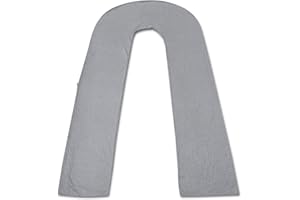 Meiz Housse de coussin de grossesse, taie d'oreiller rafraîchissante et soyeuse en forme de U, housse de coussin de maternité