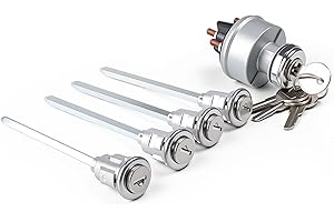 RHAOCZIYAUTO Ignition Switch Assembly Kit with 4 Door Lock Cylinder & 4 Key Compatible with Peterbilt 379 377 359 378 349 385 362 Truck, Ignition Start Switch Replace# 23-08598, 23-09994C268, 30GN15 34RC156