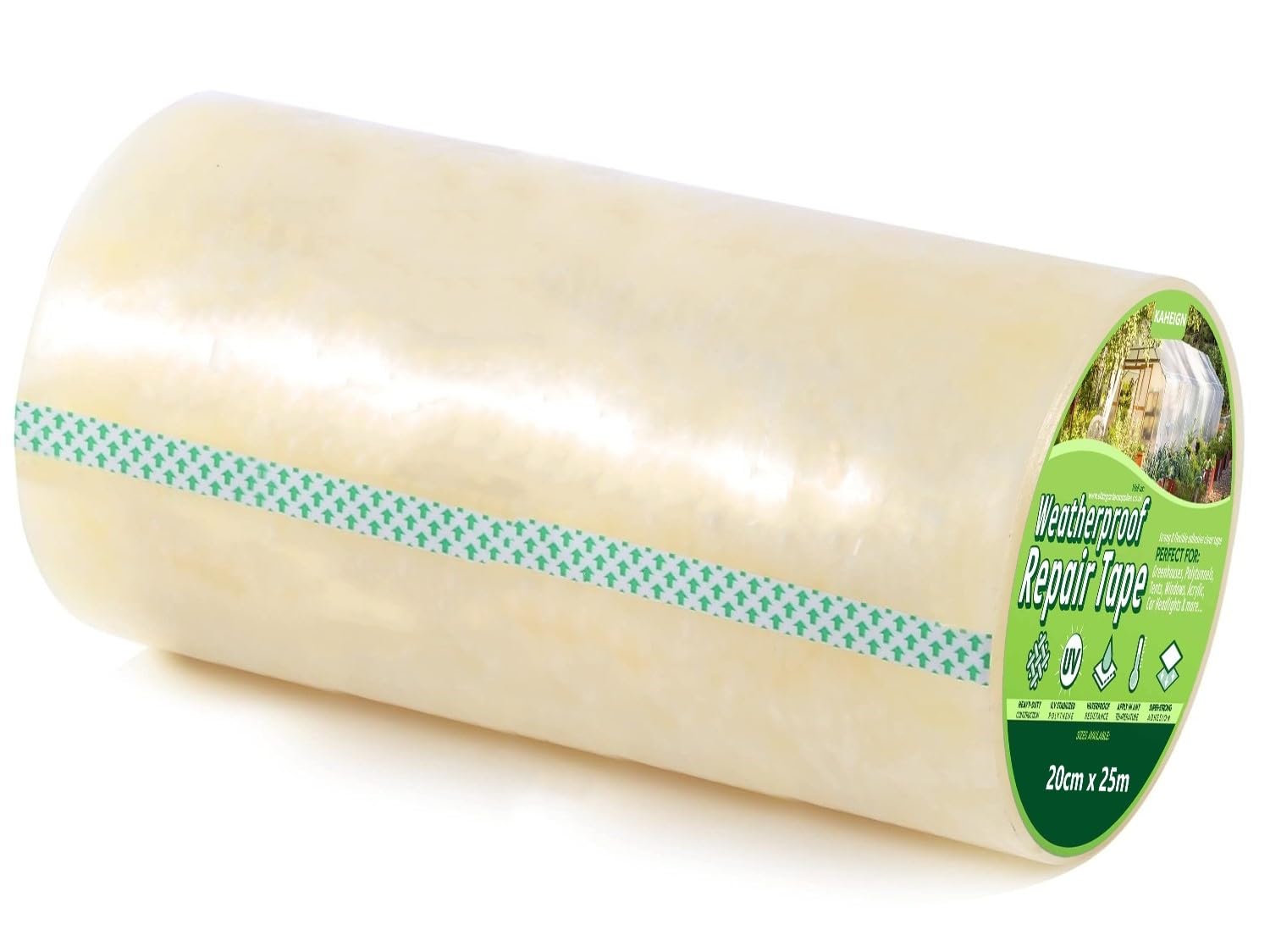 KAHEIGN 25m Greenhouse Repair Tape, 6 mil Clear Polythene UV Resistant Plastic Sheeting for Polytunnel Greenhouse Cover Film Seaming