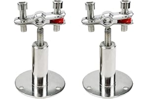 Savagrow 2pcs Stainless Steel Ceiling Mount Pipe Support Wall Mount Adjustable Pipe Support Clamp for Dia 8-10mm(0.3-0.4inch)