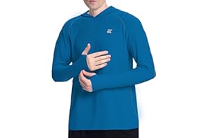 Endyart Men's UPF 50+ Sun Protection Hoodie Shirts UV SPF Long Sleeve Rash Guard Fishing Swim Shirts Quick Dry