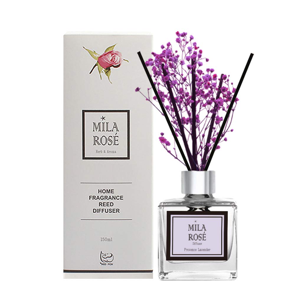 Flower Reed Diffuser, Reed Diffuser Set, Oil Diffuser & Reed Diffuser Sticks, Home Decor & Office Decor, Fragrance and Gifts (Provence Lavender, 5.07oz)