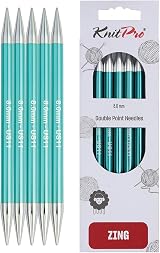 KnitPro Zing Double Pointed Needles 6" 8.00mm