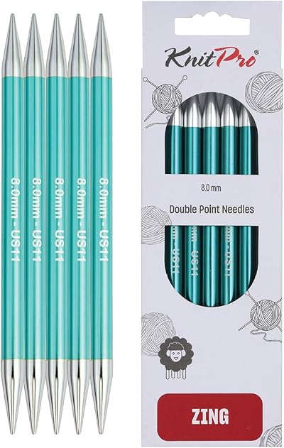 KnitPro Zing Double Pointed Needles 6" 8.00mm