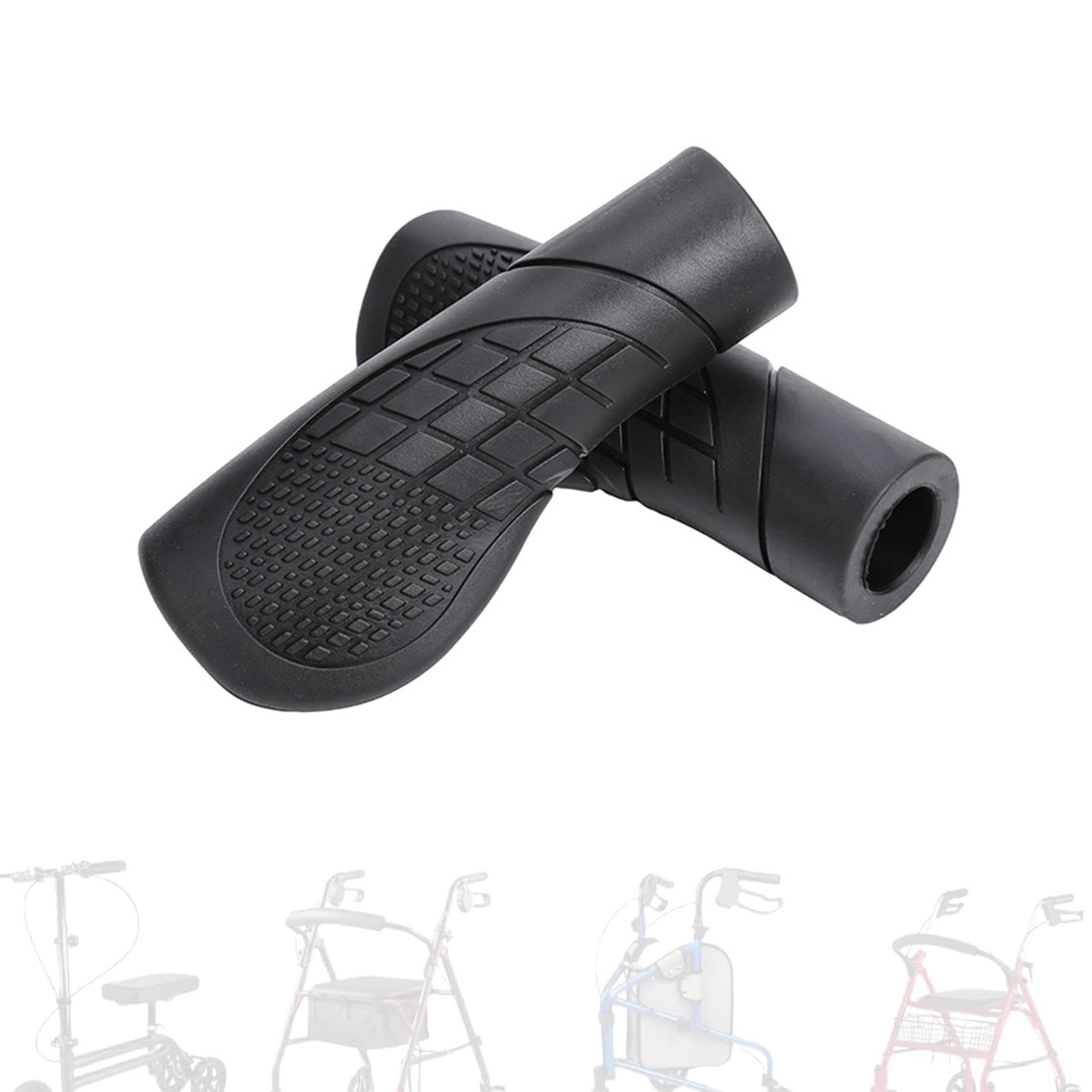 Wbgraceful 2PCS Universal Hand Grips for Rollators & Walkers - Anti-Slip Cushion Pads for Wheelchairs, Crutches & Knee Walkers - 1 Inch Replacement Accessories