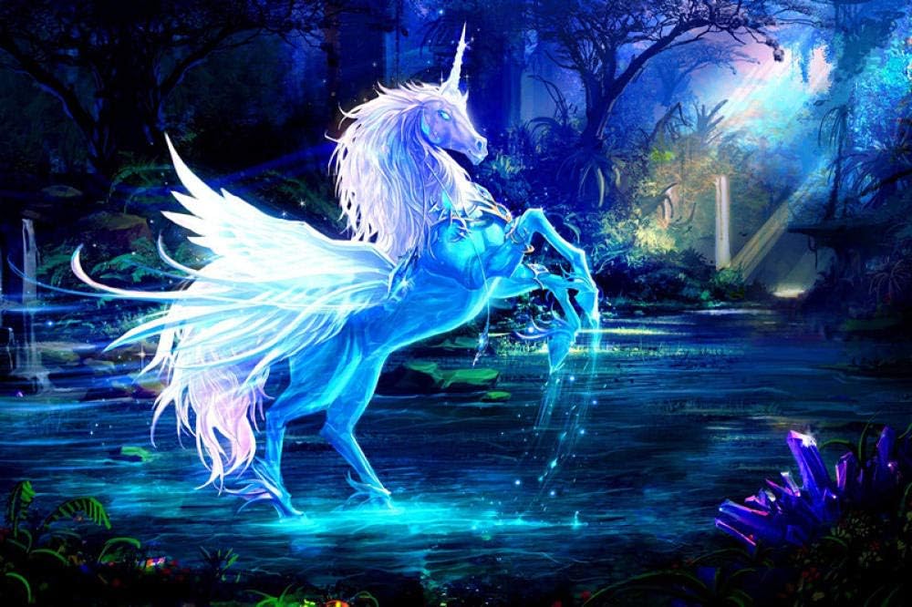 Kkxka Fantasy Unicorn Jigsaw Puzzles Wooden Myth Animal Puzzle Toys for Adults Customized Puzzles Home Decor（1000 Pieces）
