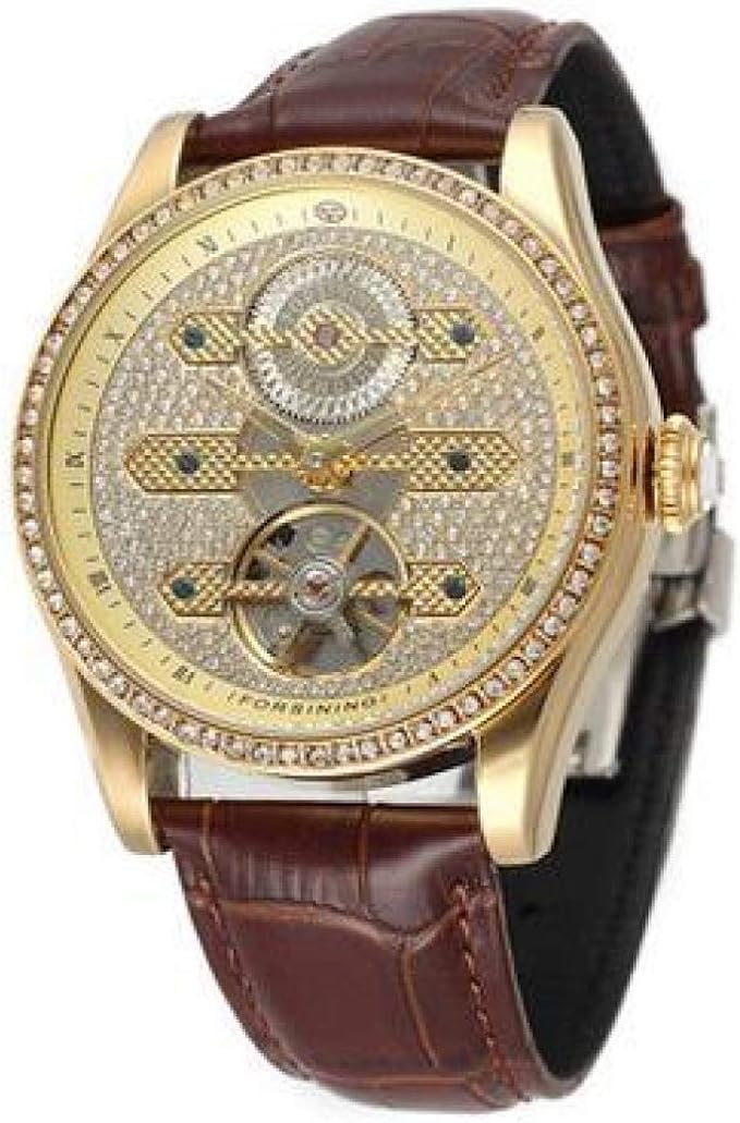 Men's Watches,IndividuallySet Diamond Bezel Automatic Mechanical Watch