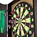 Classic Double-Sided Dartboard - Cork Board with Walnut Cabinet Set with 6 Brass Darts, Chalk, Eraser, & Mounting Hardware - for Bars & Game Rooms