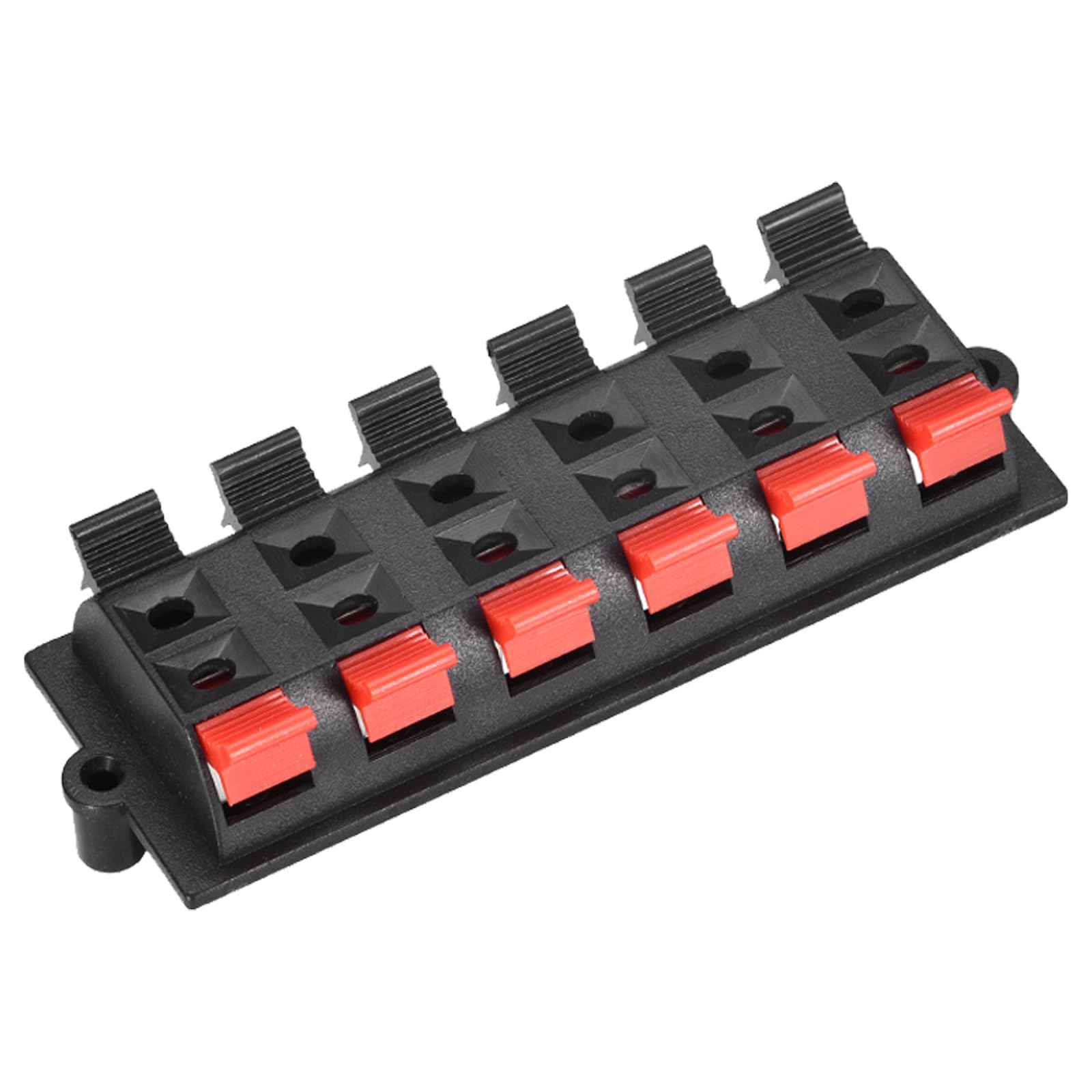 Rebower Spring Push Release Socket 2 Row 12 Position Speaker Terminal Connector, [for Speaker, Audio Player] - 83.5mm / Red Black