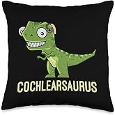 Cochlearsaurus | Cochlear Implant Gift Ideas Throw Pillow