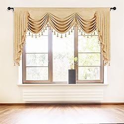 ELKCA Thick Chenille Window Curtains Valance for