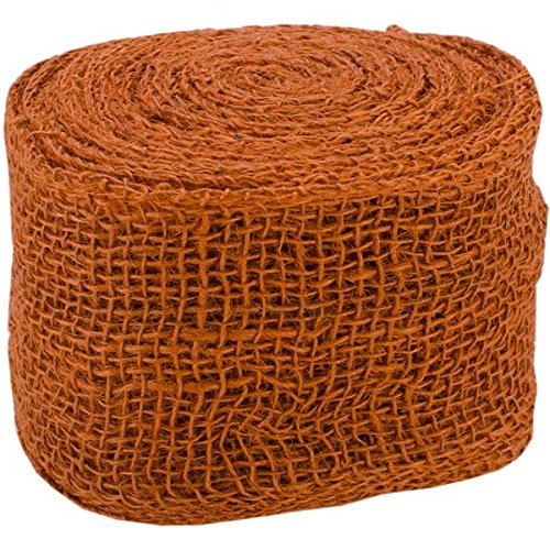 Kel-Toy Jute Burlap Ribbon Roll, 4-Inch by 10-Yard, Burnt Orange