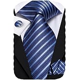 Hi-Tie 63" 70" Ties for Men Silk Extra Long Mens Ties Set and Pocket Square Cufflinks Paisley Necktie Business Wedding