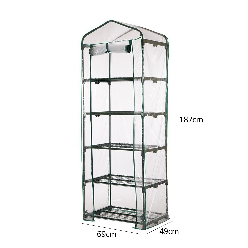 5 Tier Mini Clear Greenhouse Replacement Cover - Small Plant House/Grow House Cover for Garden and Outdoors (5 tier) - Image 3