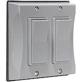 Hubbell 5127-0 2-Gang Weatherproof Cover, Vertical, Decorator, Gray, Shrink