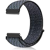 22mm Nylon Quick Release Watch Band Compatible with Samsung Galaxy Watch 3 45mm/Gear S3 Frontier/Garmin Venu 4 45mm/3 45mm/2/Vivoactive 4/Forerunner 570(47mm)/255/265/Amazfit Helio/Bip 6/5/Balance 2