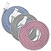 Micro USB Cable, Eversame 3 Pack 6Ft 1.8M Premium Nylon Braided High Speed Data Sync Charger Cord with Aluminum Shell for Android, Samsung Galaxy S6 Edge Plus, HTC One M9, LG G4(Blue Black Hot Pink)