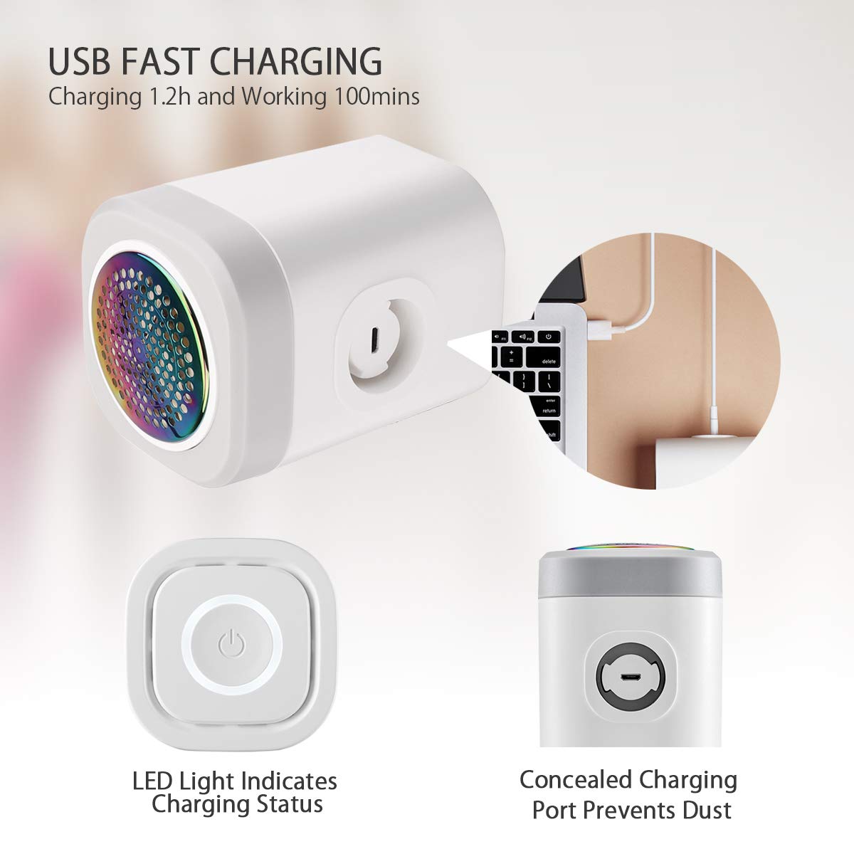 Morpilot Rasoir à Bouloches Electrique avec Rouleau de Papier Collant,2 en 1 Rasoir Anti-Peluche USB Charger Batterie Rechargeable Pour Chandails/Vêtements/lainage/Rideaux