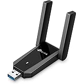 TP-Link USB WiFi 6 Adapter for Desktop PC -AX1800 Dual Band WiFi Adapter | USB 3.0 WiFi Dongle, Plug and Play Wireless Adapter, 2.4, 5GHz, 2&times;High Gain Antenna, WPA3, Win11/10 Only (Archer TX30U Plus)