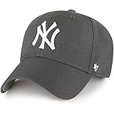 47 Brand MLB Charcoal Gray Team Color Primary Logo MVP Adjustable Structure Baseball Cap Hat, Adult One Size Fits All