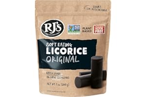Soft Eating Black Licorice - RJ's Licorice 7.05oz Bags - NON-GMO, NO HFCS, Vegan-Friendly & Kosher - Batch Made in New Zealand