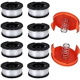 TOPEMAI AF-100 Spool, 0.065" String Trimmer Line Replace AF-100-3ZP for Black & Decker GH900 GH600 ST7700 String Trimmer(8 Pa