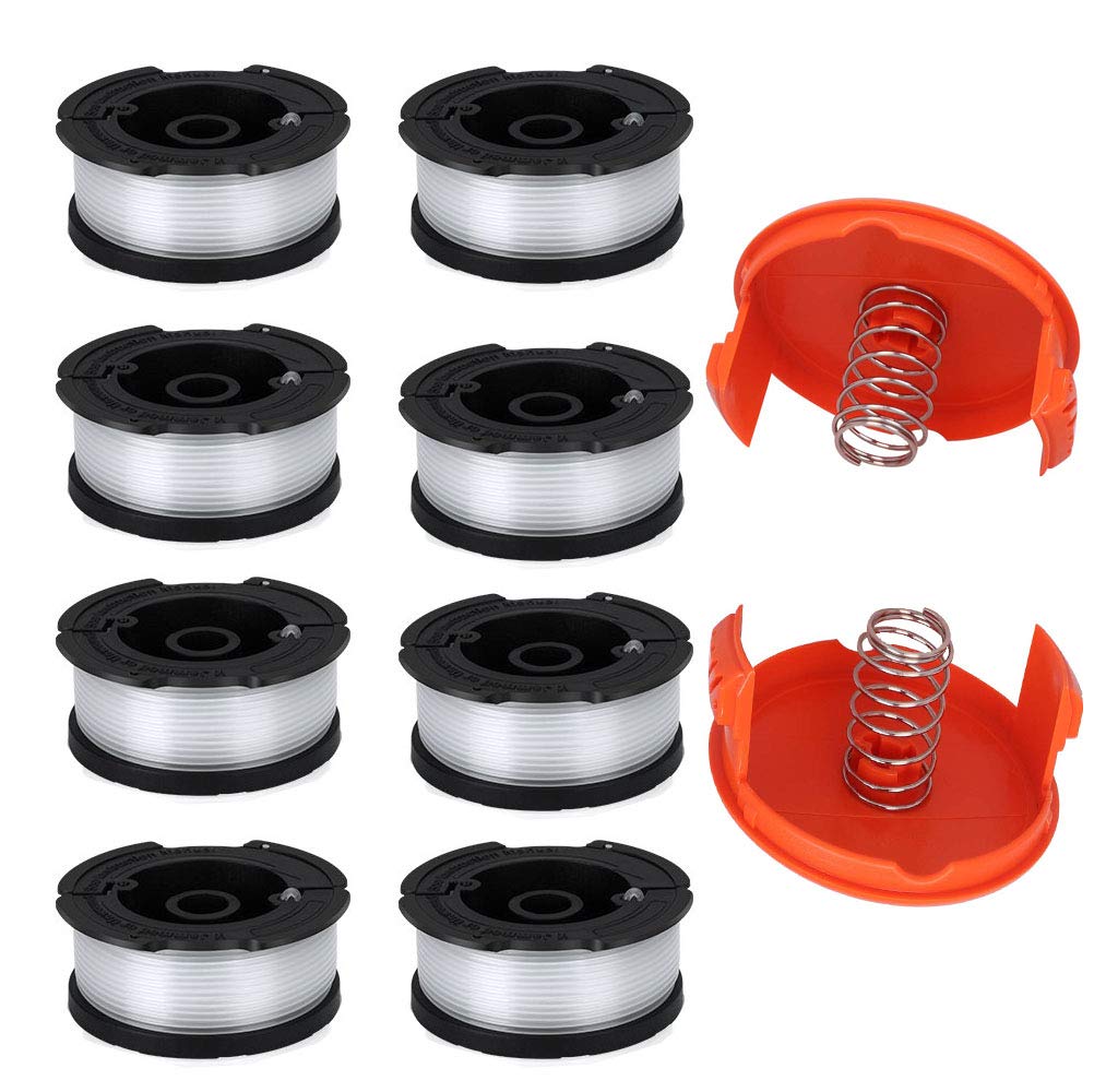 Photo 1 of TOPEMAI AF-100 Spool, 0.065" Line String Trimmer Replacement Compatible with Black & Decker AF-100-3ZP GH900 GH600 String Trimmer(8 Pack+2 Spool Cap and Spring)
