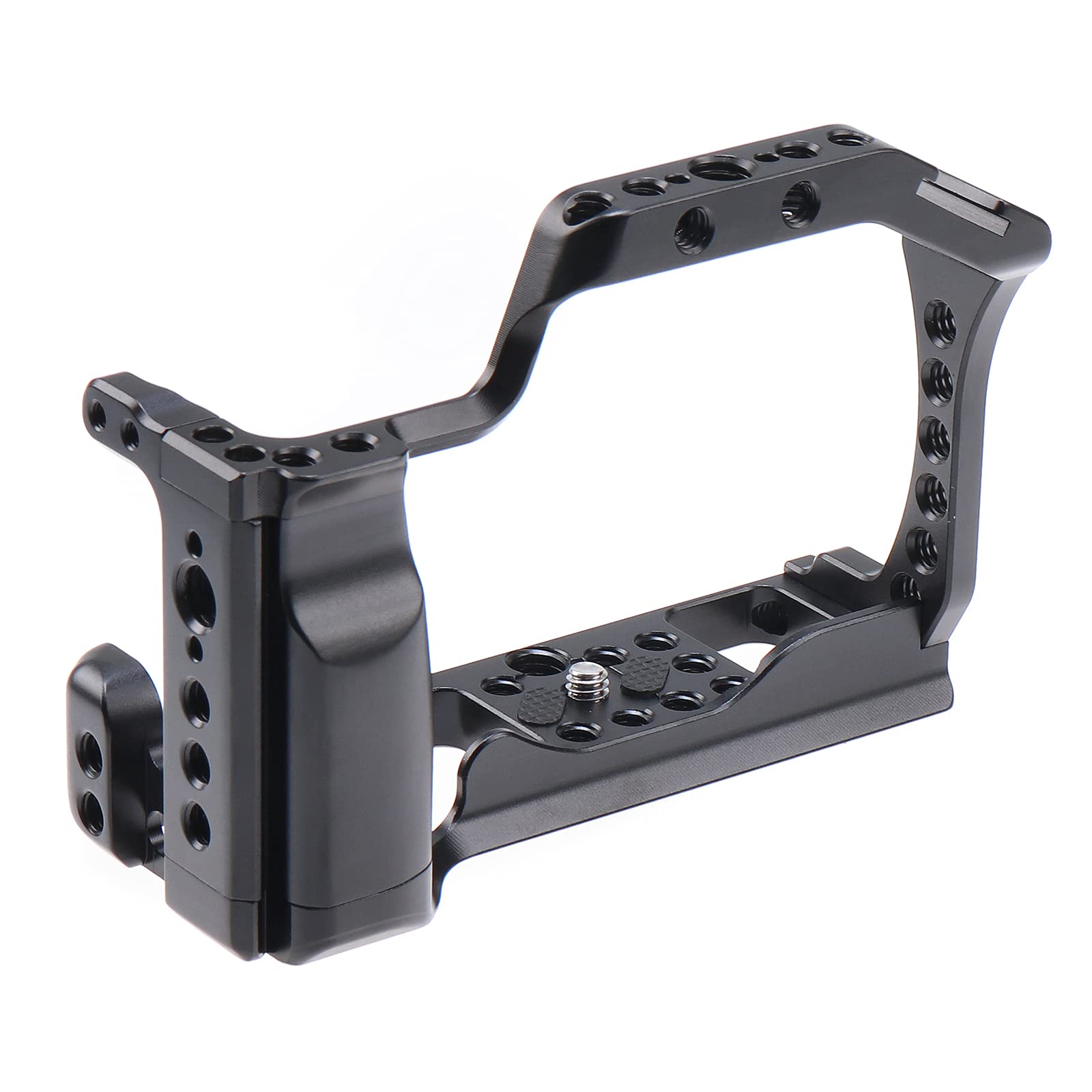 FOTGA Camera Cage Video Film Making Stabilizer Rig Aluminium Alloy with Cold Shoe Shoe and 1/4 Inch 3/8 Inch Screws for Canon EOS M50 Mark II/M50/M5 Mirrorless Camera, Black