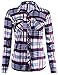 Ladies' Code Women's Knit Plaid Button Down Shirt Roll Up Sleeve