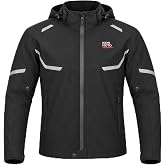 KEMIMOTO Motorcycle Jacket 2-in-1 Detachable Liner CE Armor All Season | Features: 2-in-1 Detachable Liner, CE Armor, Windproof, Snowproof 丨5,000 MM Hydrostatic Pressure Softshell, 80G Cotton