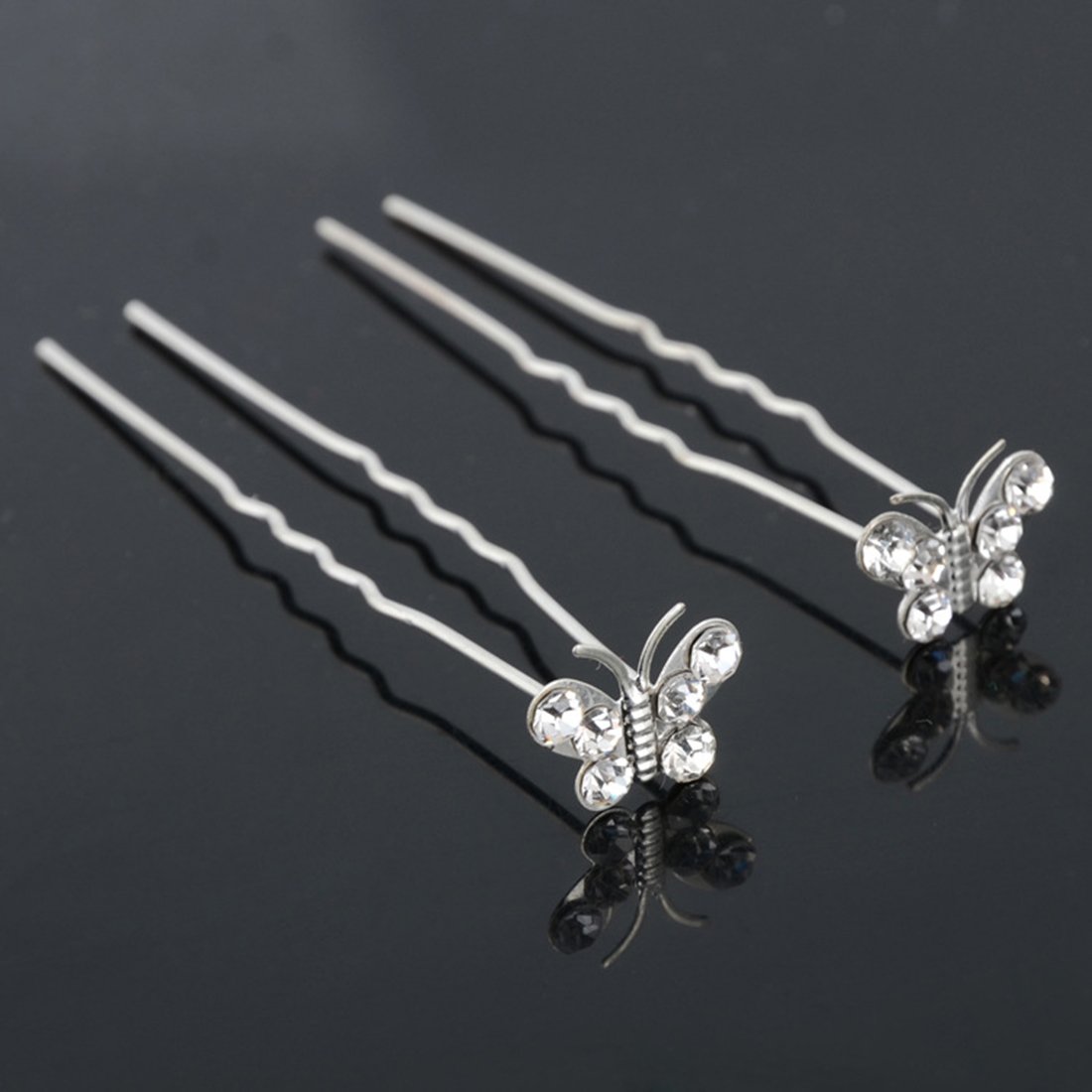 Dooppa 20PCS Rhinestone U Shape Hair Pins for Party Prom Wedding Bridal Bridesmaid