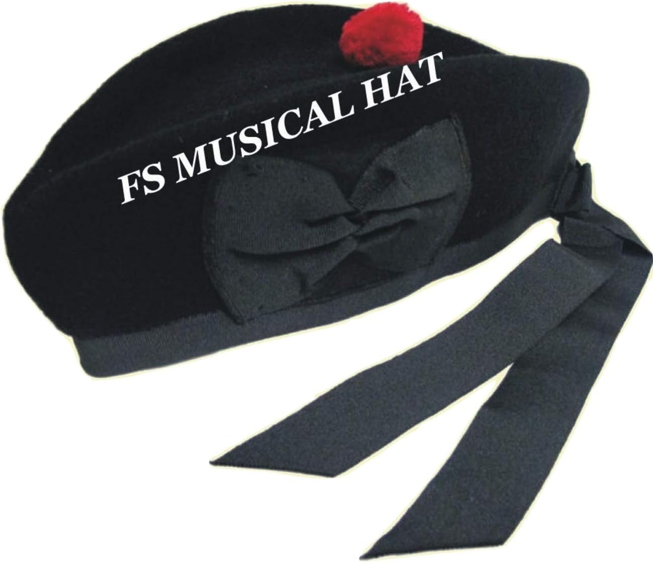 Glengarry Kilt HAT with Pompom Wool Scottish Highland Wear Cap