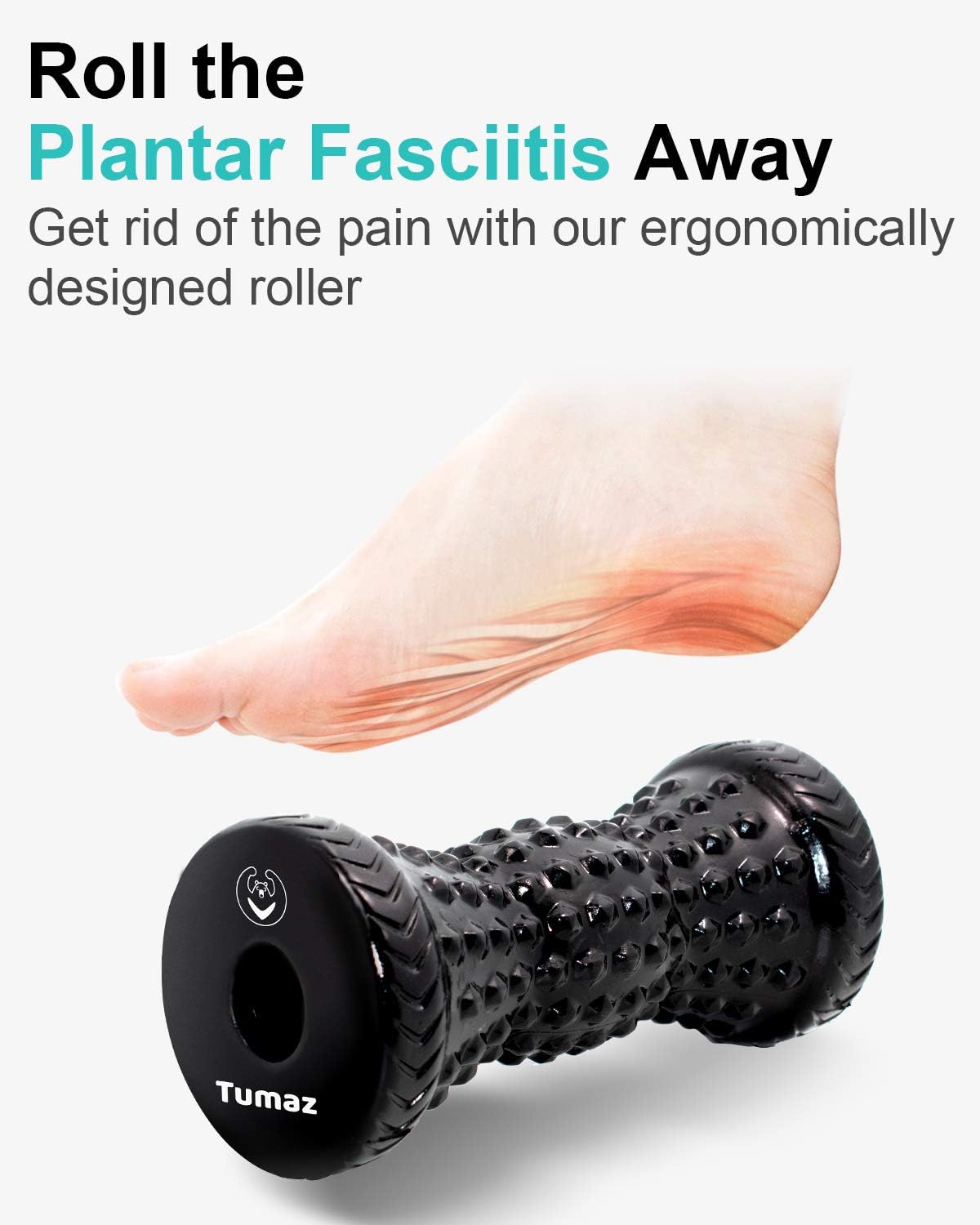 Tumaz Massage Ball & Foot Roller 3-in-1 Set with Spiky Ball, Lacrosse Ball, Massage Roller - Ergonomic Design to Relieve Plantar Fasciitis, Deep and Superficial Muscle Pain: Health & Personal Care