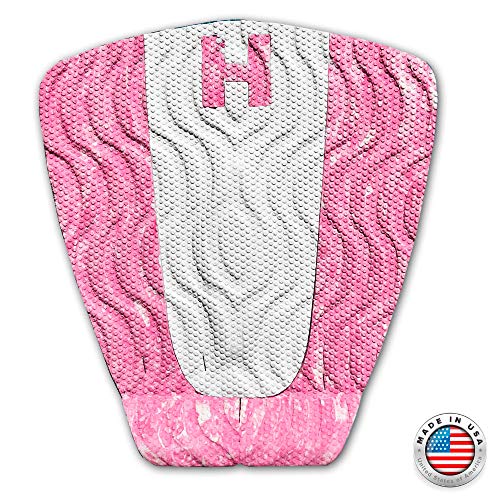 Hammer Surf Traction The Dropper Traction Pad Tail Pad - Deck Grip - Made in The USA - Pink & White Swirl