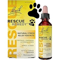 Bach RESCUE REMEDY PET Dropper 20mL, Natural Stress Relief, Calming for Dogs, Cats, & Other Pets, Homeopathic Flower Essence,