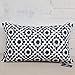 Aitliving Decorative Throw Pillow Cover 1 pc 12x20 inch Cotton Canvas Muted Slate Blue Trellis Embroidery Dark Blue Mina Lumbar Pillow Case Cushion Cover, Navy Blue Dark Lumbar Pillow Sham 30x50cm