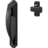 Ideal Security DX Screen &amp; Storm Door Pull Handle with Latch Lock, Black